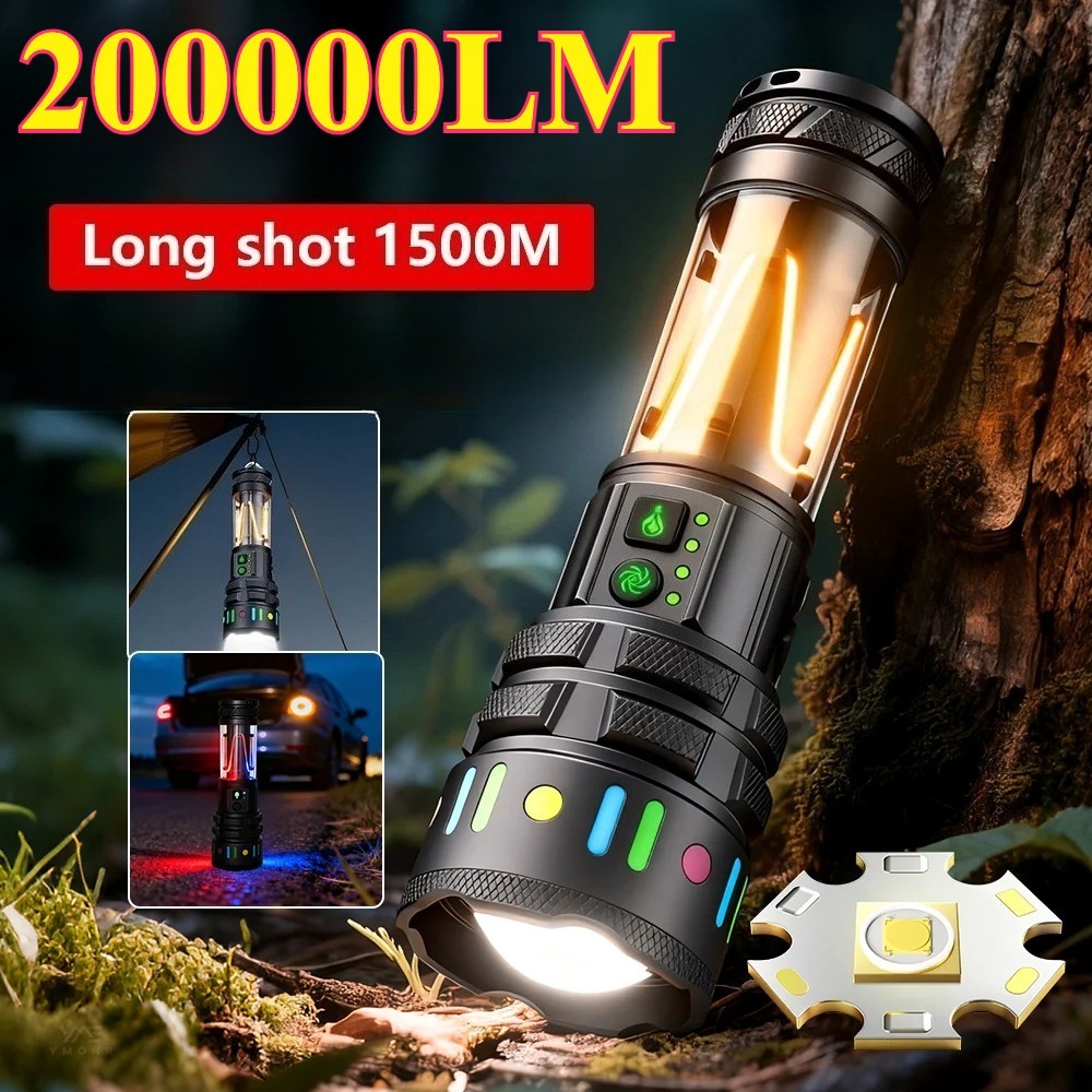 Power Bank - Lampe torche LED ultra-lumineuse puissante, rechargeable
