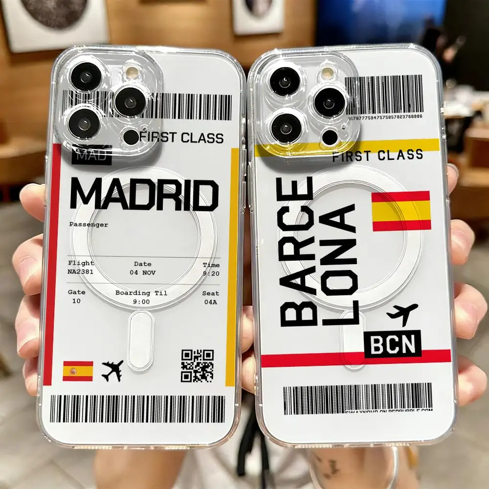 Wireless Charger - Coque de téléphone magnétique transparente avec