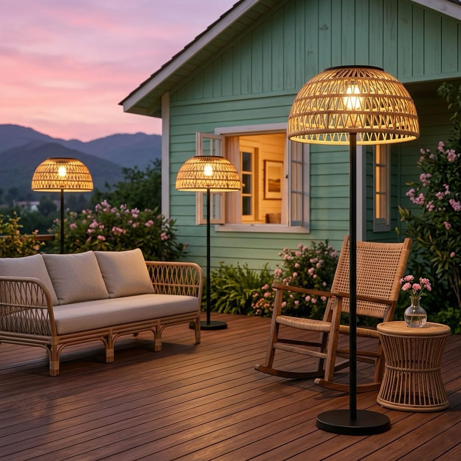 Lampe de sol extérieure beige  - Usb Charger avis et prix