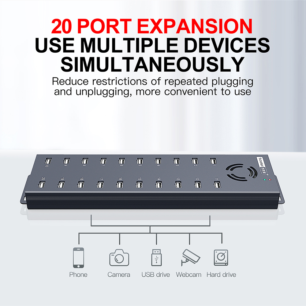 Hub USB industriel 120W 20 por - Usb Hub avis et prix