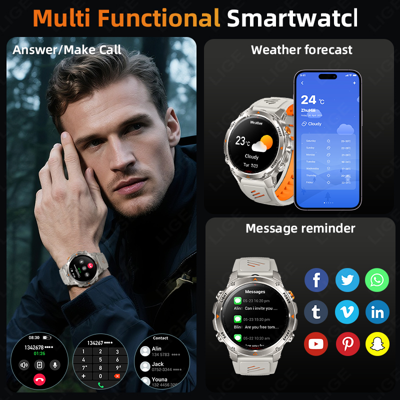 LIGE robuste GPS piste montre  - Smart Watch avis et prix