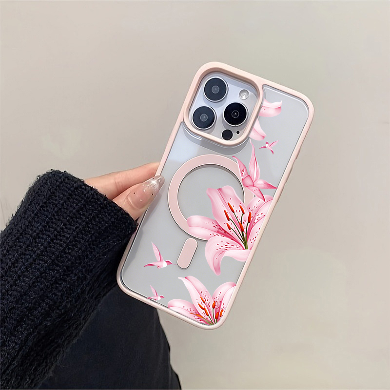 Coque magnétique rose à motifs - Wireless Charger avis et prix