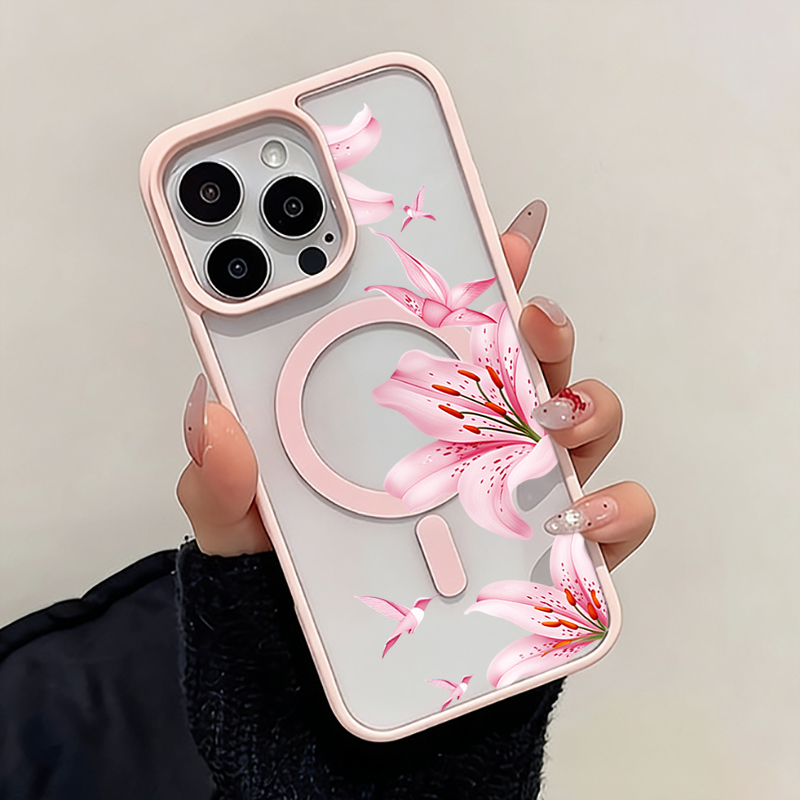 Coque magnétique rose à motifs - Wireless Charger avis et prix